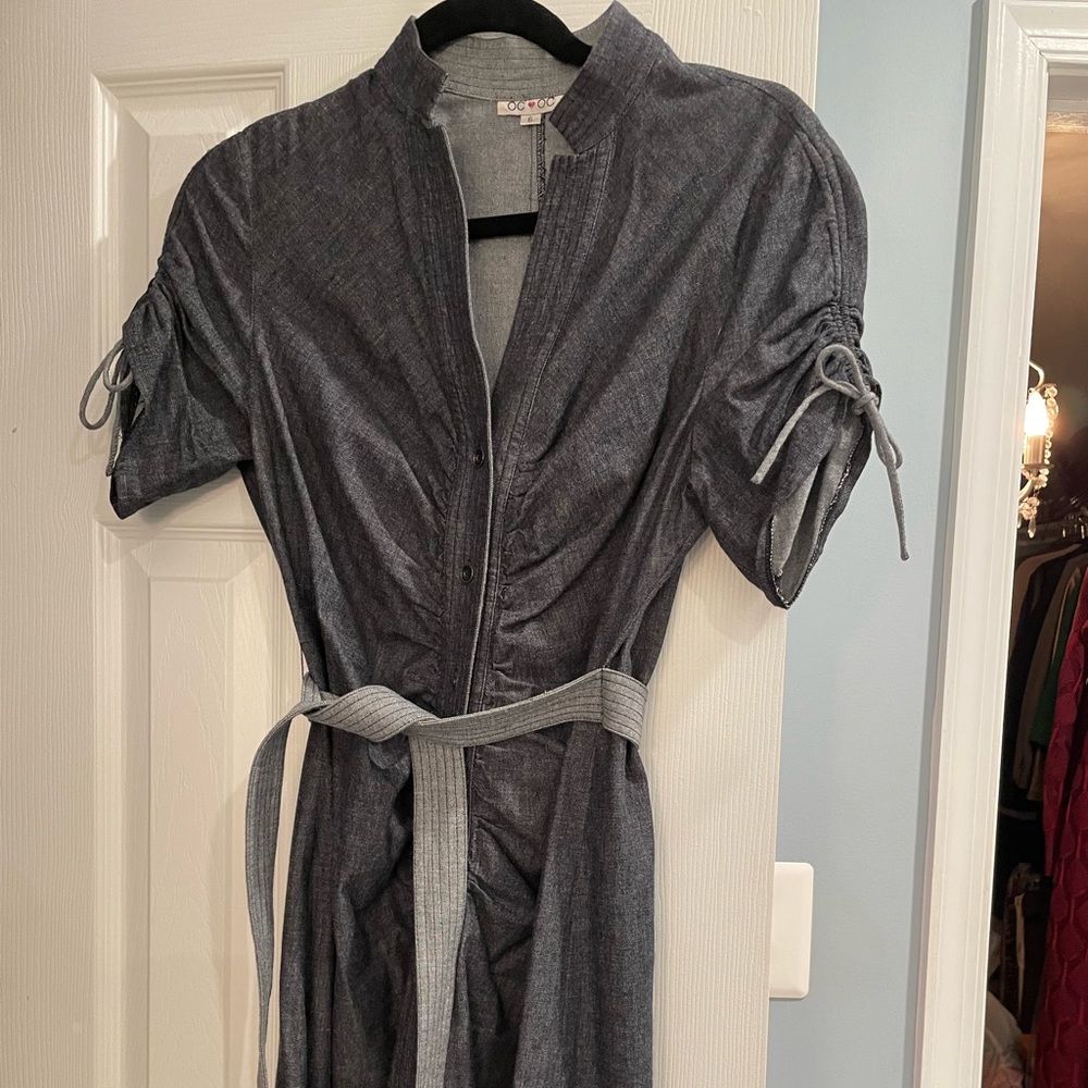 Denim ruched dress